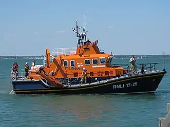 Launching inflatable boat with on-board crane