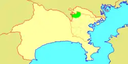 Location of Aoba in Kanagawa