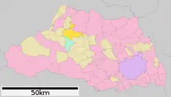 Location of Yorii in Saitama Prefecture