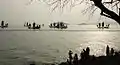 Wuxi Taihu Lake near Yuantouzhu with ancient fishing ships (2012)