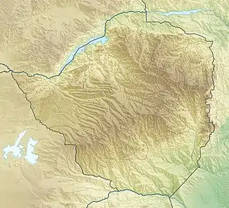 Location of Lake Chivero in Zimbabwe.