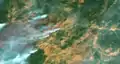 Chetco Bar Fire, 31 August 2017, Sentinel-2 true-color satellite image, scale 1:81,000