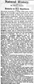 Krefft's introduction:"Remarks on New Hypotheses",Sydney Mail, 12 July 1873.