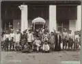 Image 85Photo of Sultan Ahmad Muʽazzam and his courtiers. Many years after the precolonial period. c. 1900. (from History of Malaysia)