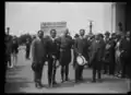 de Veyra welcoming the 2nd Philippine delegation. Left to right: de Veyra, Manuel L. Quezon, Possibly Leonard Wood, Sergio Osmeña and Isauro Gabaldón.