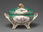 Covered tureen (terrine du roi); by the Manufacture nationale de Sèvres 1756; soft-paste porcelain with enamel and gilt decoration; overall: 24.2&nbsp;cm; Cleveland Museum of Art