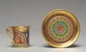 Sèvres cup and saucer, decorated with Gothic Revival ornaments and patterns; 1827; porcelain; overall: 8.2 x 10&nbsp;cm; Cleveland Museum of Art